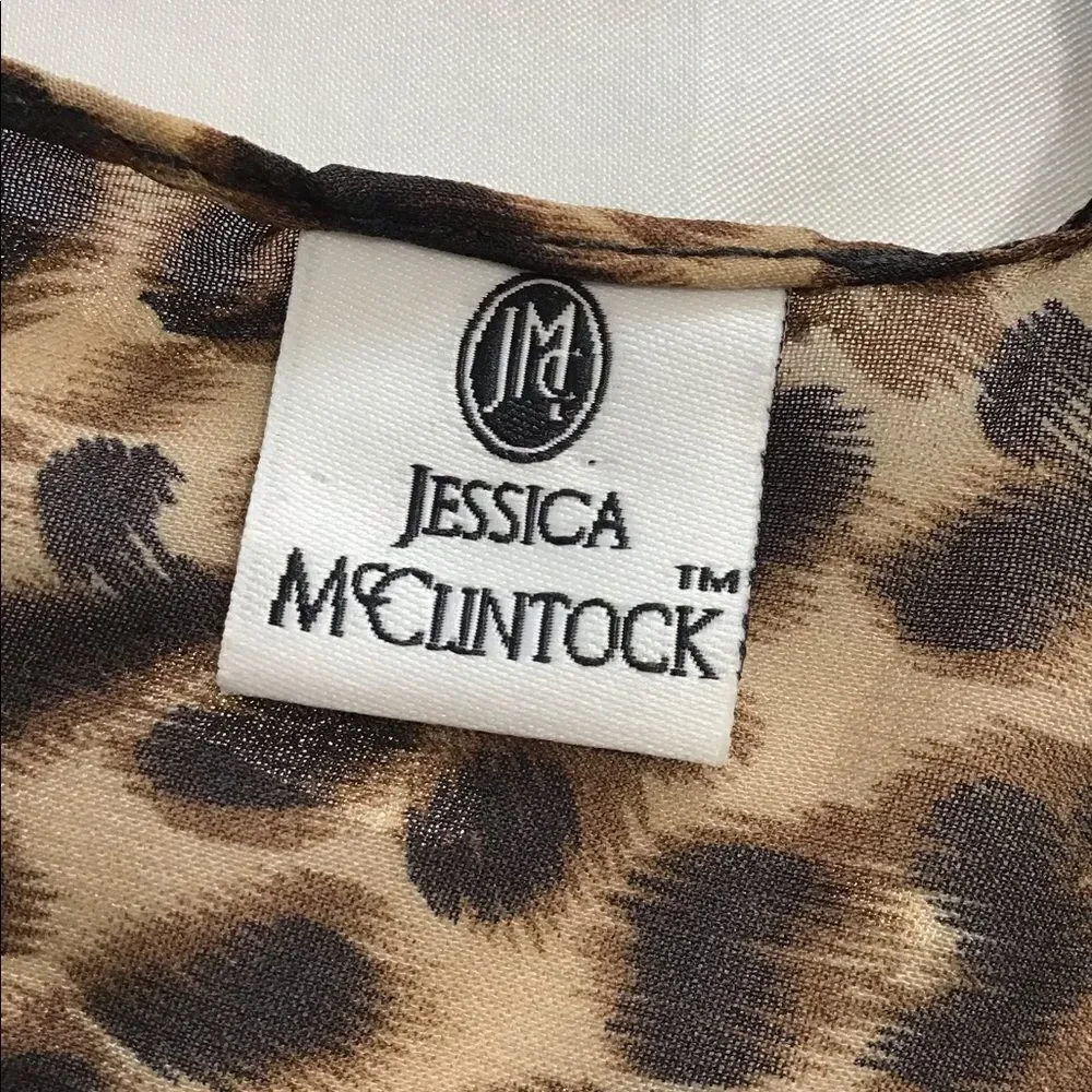 Jessica McClintock Brown Gold Animal Print Shawl
